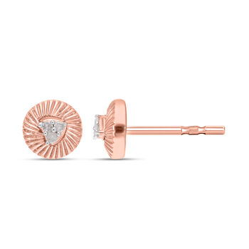Wei&szlig;e Diamant Ohrstecker, 925 Silber Ros&eacute;gold Vermeil ca. 0,06 ct