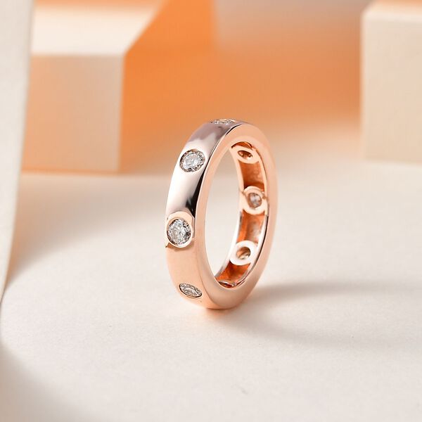 Moissanit Ring, 925 Silber Ros&eacute;gold Vermeil, ca. 0,83 ct image number 8