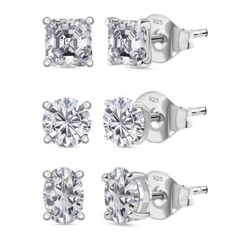 D'Joy 3er-Set - Moissanit Ohrstecker - 2,82 ct.