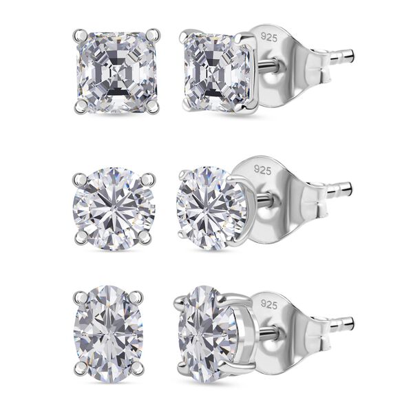 D'Joy 3er-Set - Moissanit Ohrstecker - 2,82 ct.