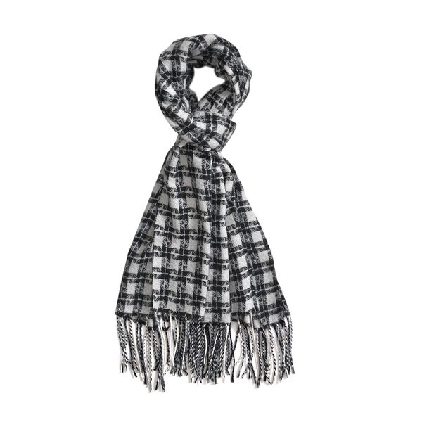 Karierter Schal mit Fransen, 70x180cm, Orange