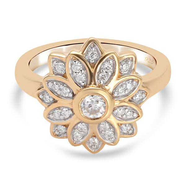 Moissanit floraler Ring - 0,36 ct.