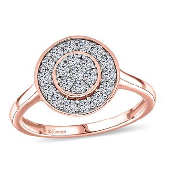 LUXURIANT SI-GH Labor Diamant Ring, 925 Silber 750 Ros&eacute;gold Vermeil - 0,50 ct.