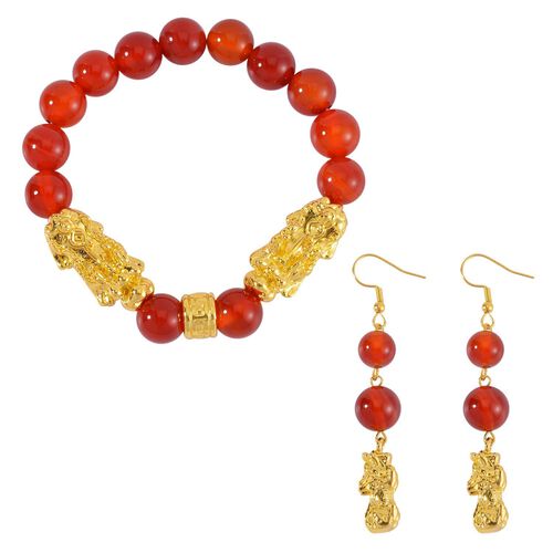 Rotes Achat-Schmuckset - 110 ct. image number 0