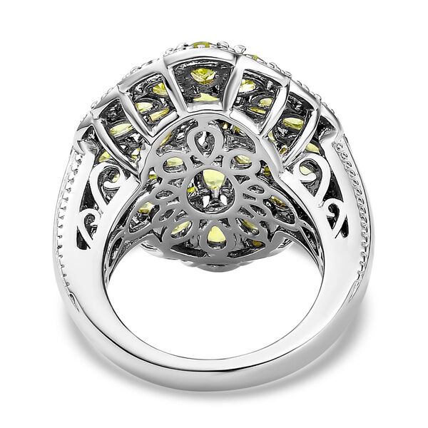 Nat&uuml;rlicher Peridot-Ring 925 Silber platiniert  ca. 5,93 ct image number 6