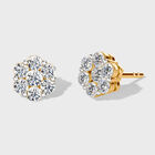 LUXURIANT DIAMOND - Lab Grown, Diamant VS-EF SGL zertifiziert Ohrringe 925 Silber 750 Gelbgold Vermeil ca. 1.00 ct