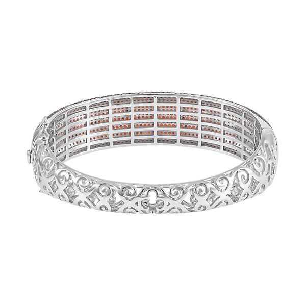 Roter Granat Armreif ca. 19 cm 925 Silber Zweifarbige Beschichtung ca. 12,60 ct. image number 5