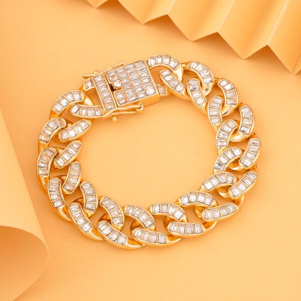 Wei&szlig;es Kristall-Armband ca. 18.5 cm image number 1