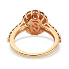 Mexikanischer Kirschfeuer-Opal Ring 925 Silber Vermeil image number 4