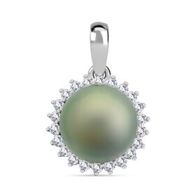 ILIANA AAA Tahiti Perle und SI Diamant Anhänger in 750 Weißgold
