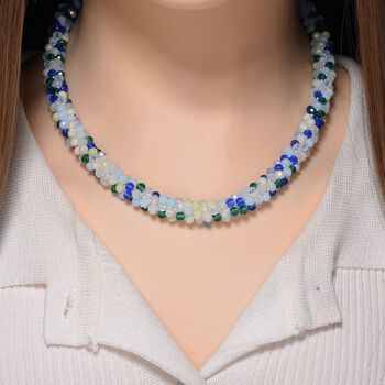 Mehrfarbige blaue Kristall 45cm Halskette und flexibles Armband