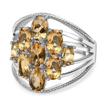 Citrin Ring, 316L Edelstahl (Gr&ouml;&szlig;e 16.00) ca. 3.43 ct