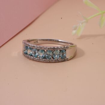 D'Joy AA blauer und wei&szlig;er Zirkon Ring - 2,32 ct.