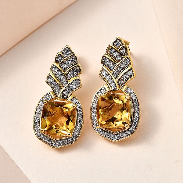 Citrin und Zirkon Ohrringe - 8,97 ct. image number 2