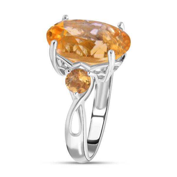 Citrin Ring, 925 Silber platiniert (Größe 21.00) ca. 5,79 ct image number 2