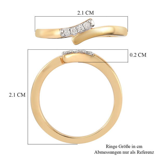 Wei&szlig;er Diamant P Ring 925 Silber Vermeil YG ca. 0,05 ct. image number 7