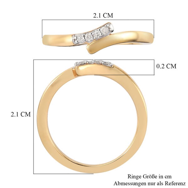 Weißer Diamant P Ring 925 Silber Vermeil YG ca. 0,05 ct. image number 7