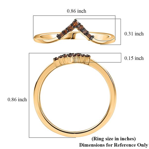LUXURIANT DIAMOND - Lab Grown Roter Diamant SI Ring 925 Silber 750 Gelbgold Vermeil (Gr&ouml;&szlig;e 18.00) image number 5