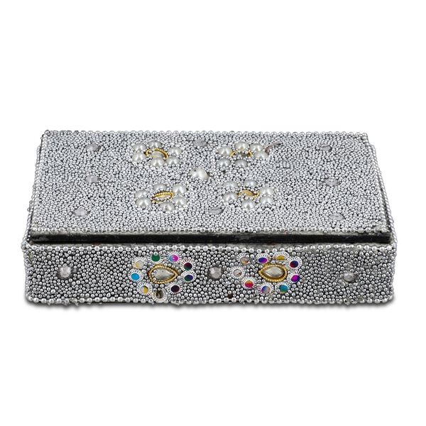 Perlen-Box mit 5 Kugelschreibern (12cm) Geschenkset, 8,5x13,5x3 cm, Silber image number 4