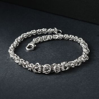 Handgefertigte Verlaufs K&ouml;nigskette Armband, 925 Silber rhodiniert ca. 19 cm ca. 9,51g