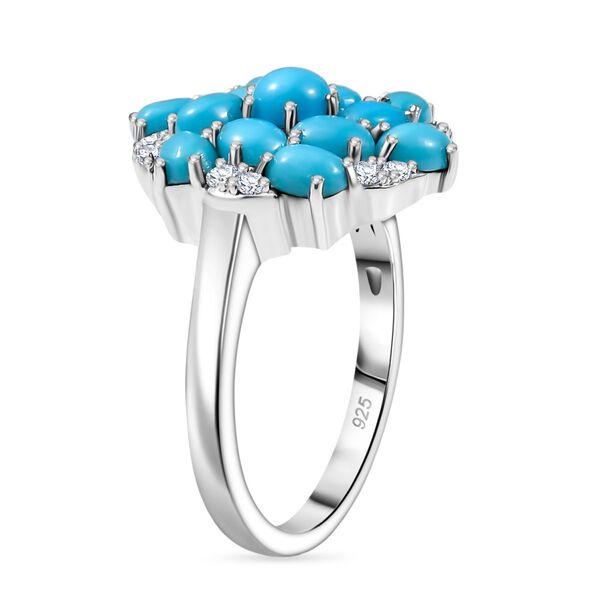 T&uuml;rkisfarbener Wirbel -AA Sleeping Beauty T&uuml;rkis Ring 925 Silber rhodiniert (Gr&ouml;&szlig;e 18.00) ca. 2.46 ct image number 5