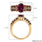 AAA Orissa Rose Granat Ring, 925 Silber Gelbgold Vermeil, (Größe 18.00) ca. 2.72 ct image number 6