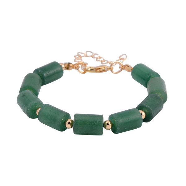 Grüner Aventurin Schmuckset  Legierung Standard gelb vergoldet ca. 91,40 ct. image number 2