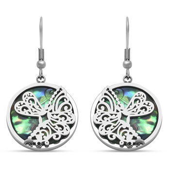 Abalone Muschel-Ohrringe, Edelstahl ca. 1,00 ct