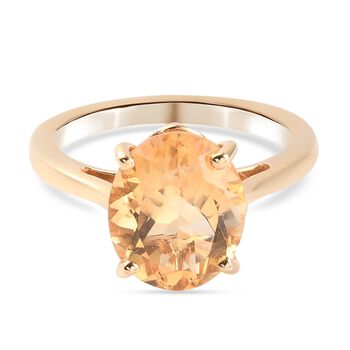 Citrin Solit&auml;r Ring 925 Silber vergoldet (Gr&ouml;&szlig;e 16.00) ca. 2,80 ct