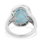 Larimar Solitär Ring 925 Silber Platin-Überzug image number 4