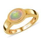 Natürlicher, äthiopischer Opal-Ring, 925 Silber Gelbgold Vermeil  ca. 0,80 ct image number 3