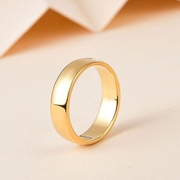 Klassischer Komfort-Bandring, Gelbgold Vermeil image number 2