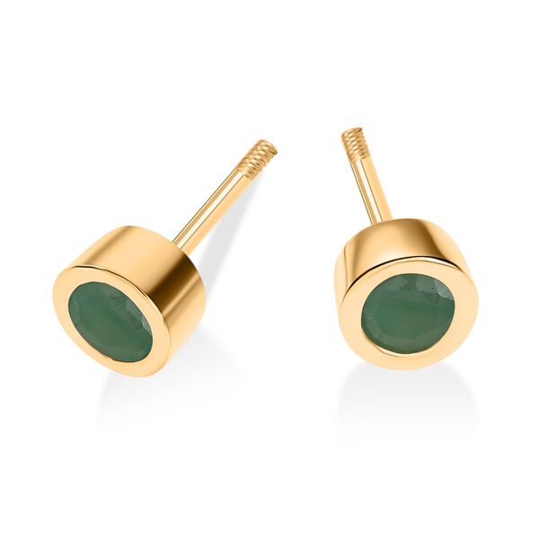 Kagem sambische Smaragd Ohrringe, 925 Silber 750 Gelbgold Vermeil - 0,51 ct. image number 6
