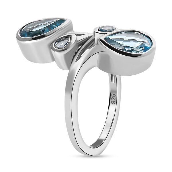 Schweizer Blautopas Bypass Ring - 4,24 ct. image number 4