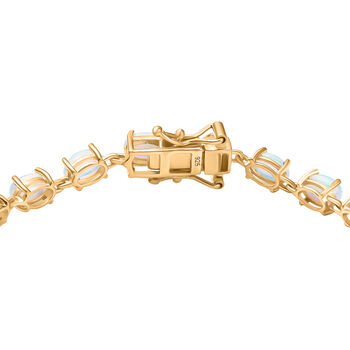 AA Nat&uuml;rliches, &auml;thiopisches Welo Opal Armband, 925 Silber vergoldet