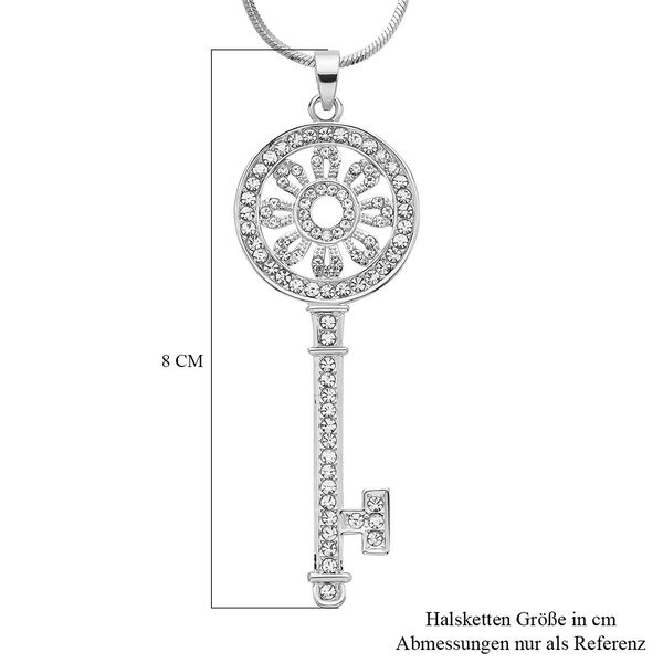 Wei&szlig;er Kristall-Anh&auml;nger mit Kette - 4 ct. image number 6