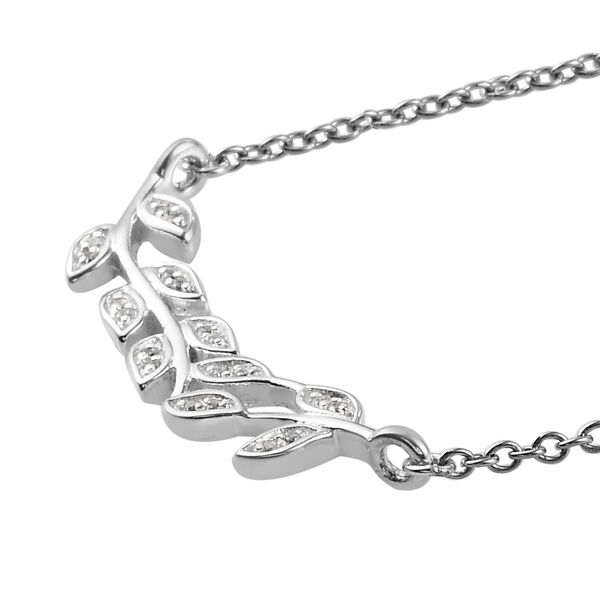 Wei&szlig;er Zirkonia Halskette 45 cm 925 Silber ca. 0,18 ct image number 4