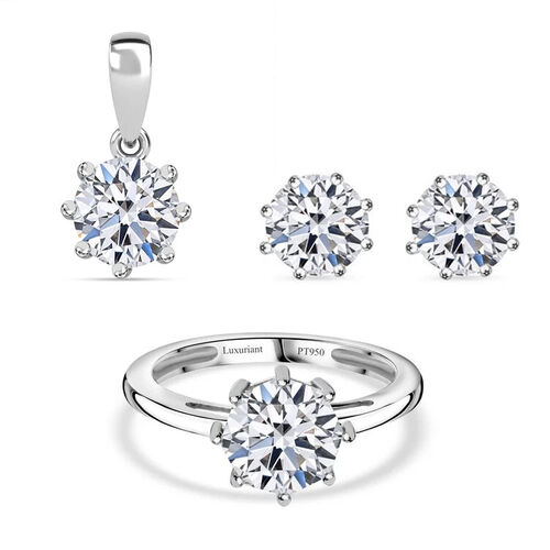 LUXURIANT DIAMOND- SGL zertifiziertes VS-EF Labor Diamant Schmucket in 950 Platin image number 0