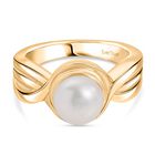 Süßwasser Perle Ring Messing (Größe 17.00)