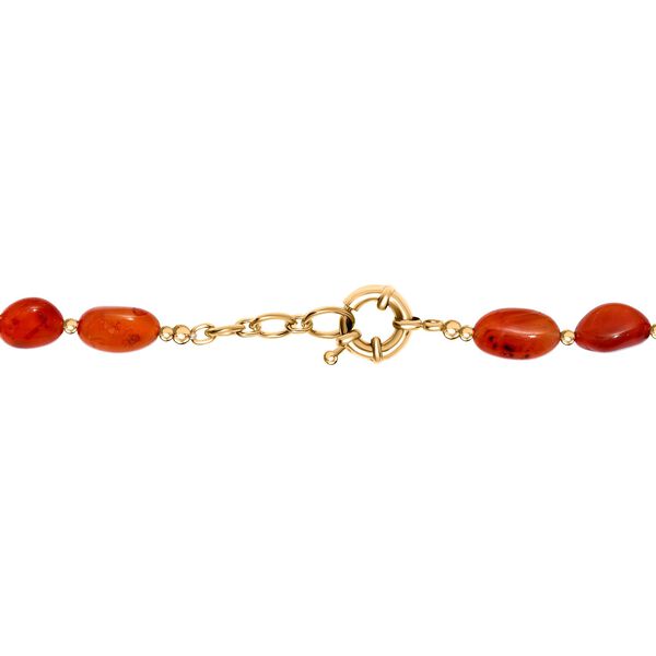 Karneol Halskette ca. 45 cm, Nickelfreies Gelb Messing, ca. 320.00 ct image number 4