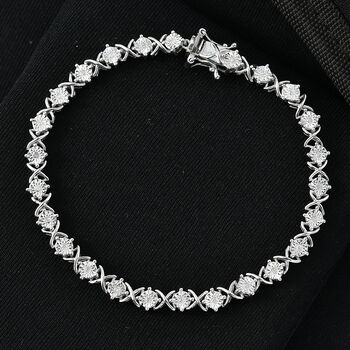 D'Joy Diamant 19cm Armband, 925 Silber rhodiniert - 0,25 ct.