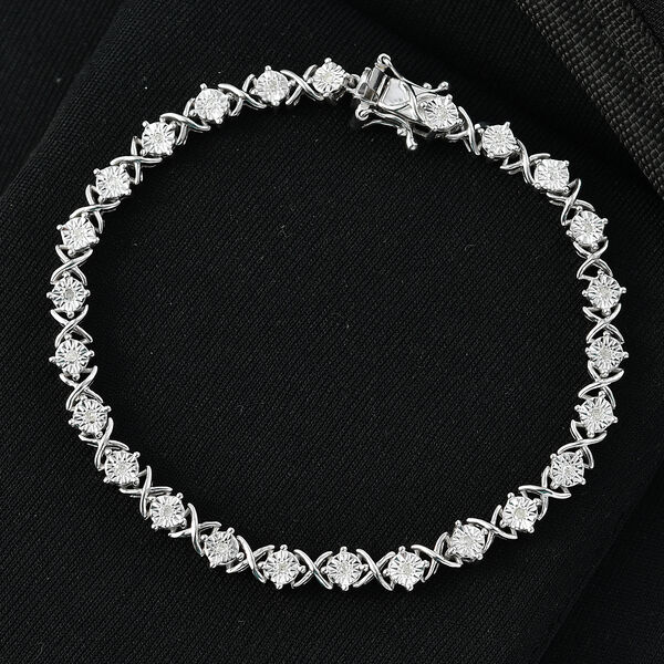 D'Joy Diamant 19cm Armband, 925 Silber rhodiniert - 0,25 ct. image number 1