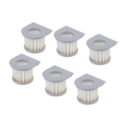 Ersatzfilter-Set (6 St&uuml;ck) - Wei&szlig;/Grau, 3.6x4.7x4.7 cm, Hochwertige PET-Staubsaugerfilter f&uuml;r optimale Reinigungsleistung
