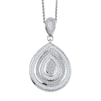 D'Joy Wei&szlig;er Diamant Schmuckset ca. 50 cm 925 Silber Rhodiniert (10-15 Werktage Lieferzeit) ca. 1,00 ct.