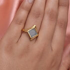 Meteorit Ring 925 Silber vergoldet  ca. 6,00 ct image number 2