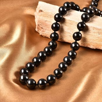 Runde Schungit-Perlen-Halskette