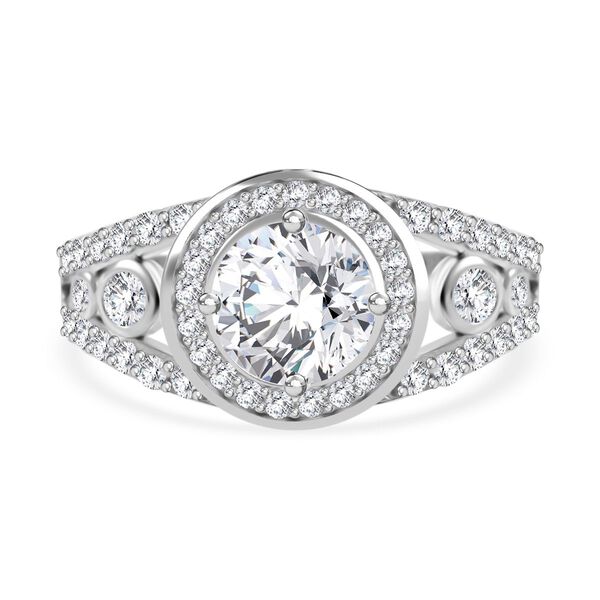 LUSTRO STELLA - Weißer Zirkonia Ring 925 Silber rhodiniert (Größe 17.00) image number 0