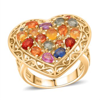 Mehrfarbiger Saphir Herz Ring - 3,27 ct.