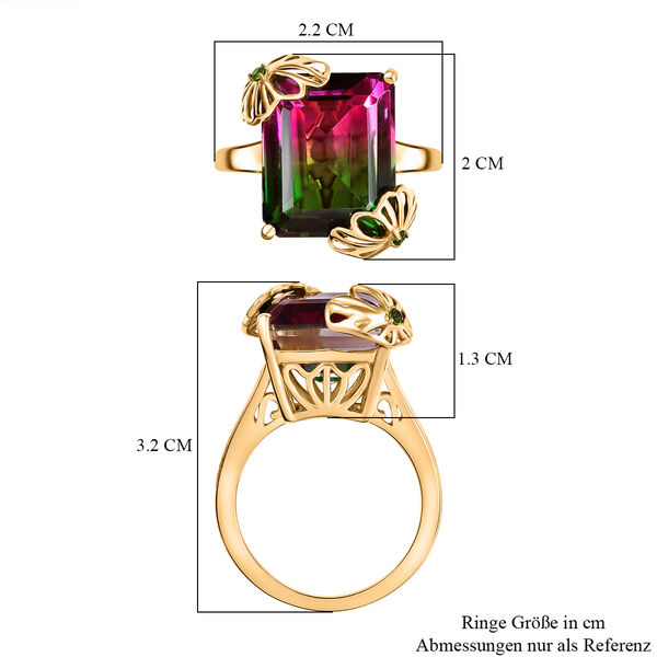 D'Joy Wassermelonen Triplett Quarz und Chromdiopsid Ring - 11,58 ct. image number 6