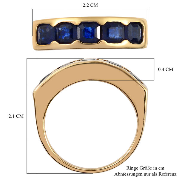 Masoala Saphir-Ring, (Fissure gefüllt), 925 Silber vergoldet image number 6